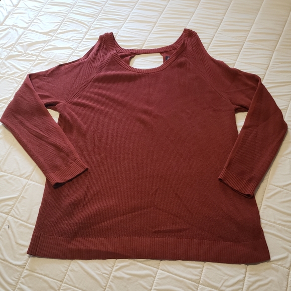 Torrid rust cold shoulder keyhole back sweater size 2 - Picture 1 of 7